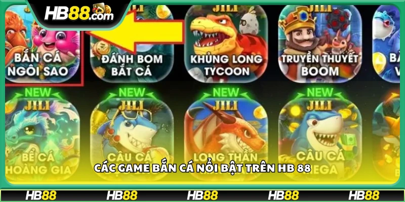Top trò chơi Bắn Cá được yêu thích tại HB 88