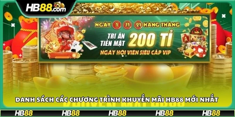 Danh sách các chương trình khuyến mãi HB88 mới nhất